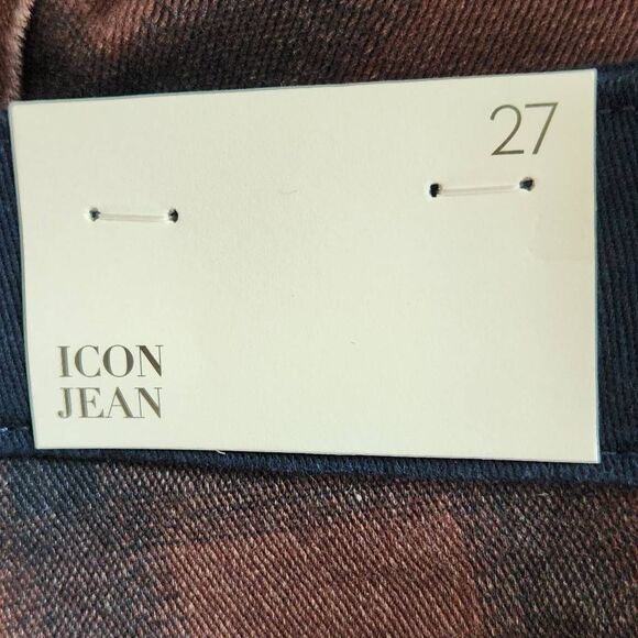 WeWoreWhat Women's Navy and Brown Plaid Jeans Size 27 NWT Icon Jeans Plaid - Picture 8 of 11